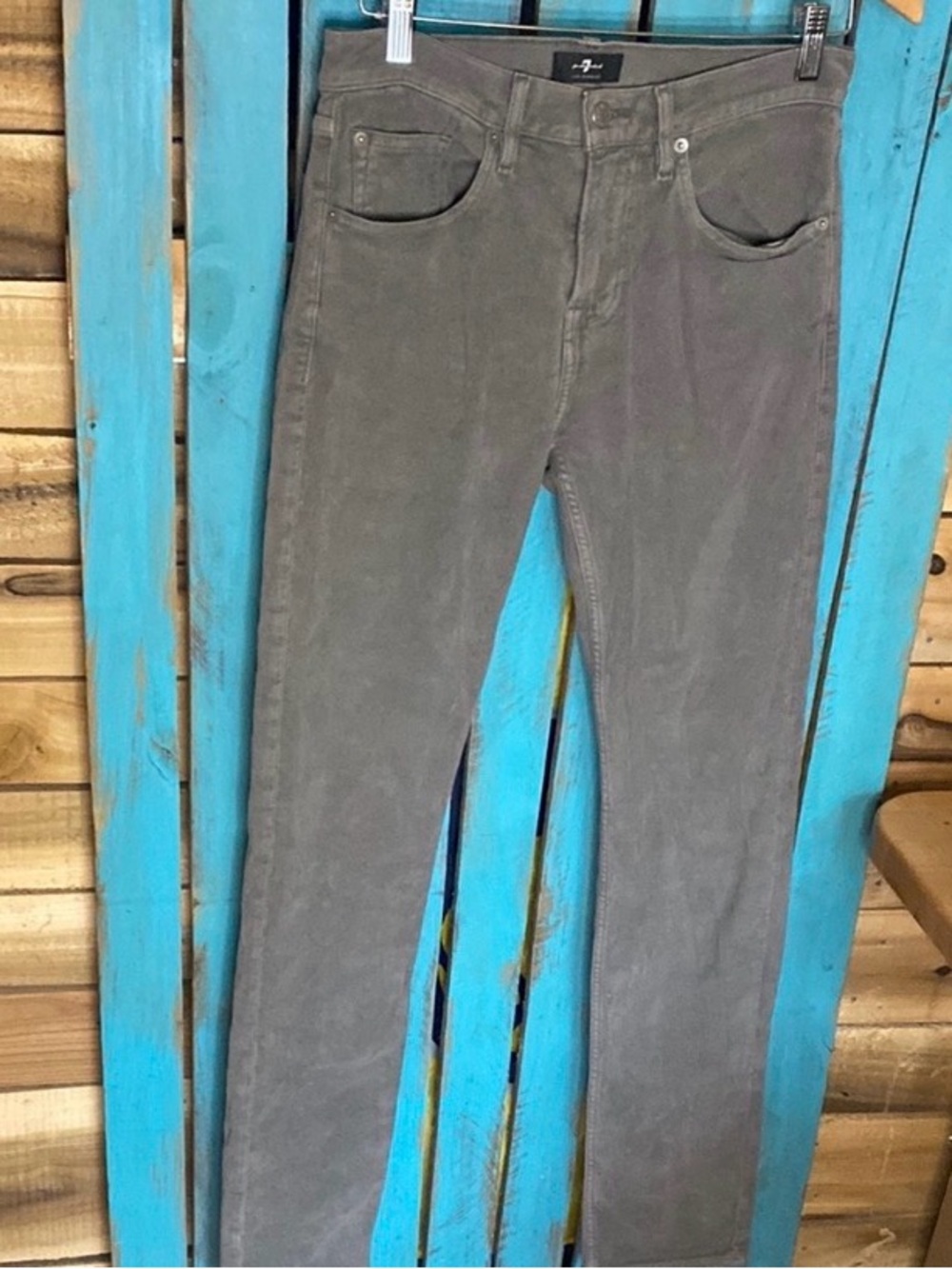 7 For All Mankind Gray Slimmy Slim Fit Pants size 29x34 stretchy